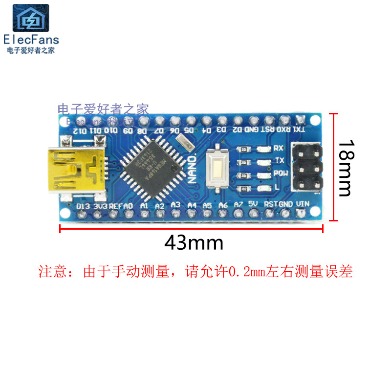 ATmega168P Development Board ใช้งานร่วมกับ Nano V3.0 โมดูล CH340G เวอร์ชันปรับปรุงสําหรับ Arduino