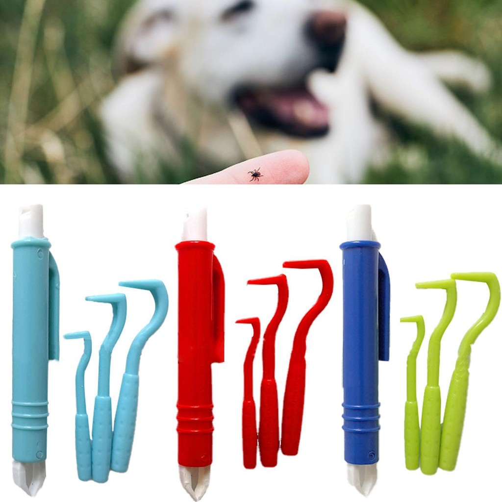 สุนัข Tick Remover เครื่องมือ 4PCS Tick Remover แหนบตะขอชุดทนทาน Flea Remover หวีอุปกรณ์สําหรับถอดหมัดเหาเห็บและมากกว่า bunverth