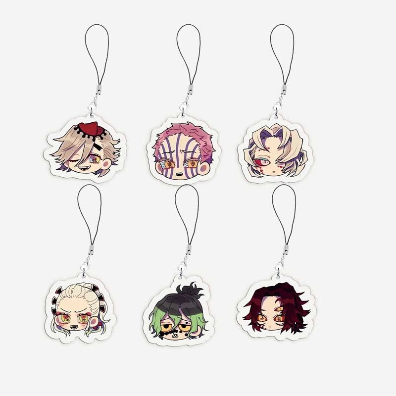 อะคริลิค Anime Douma โทรศัพท์มือถือ Charms Akaza Gyutaro Kokushibo Daki จี้ขนาดเล็กโทรศัพท์พวงกุญแจแ