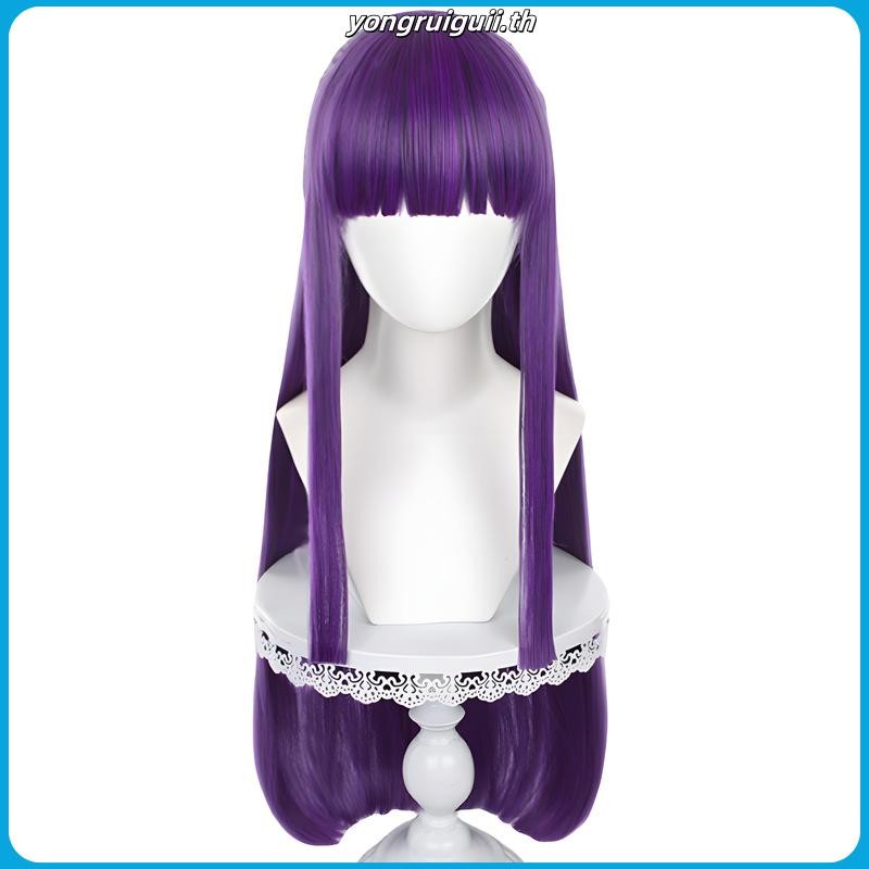 Anime Frieren At The Funeral Fern Cosplay Wig 80cm Long Straight Purple Wig Heat Resistant Synthetic