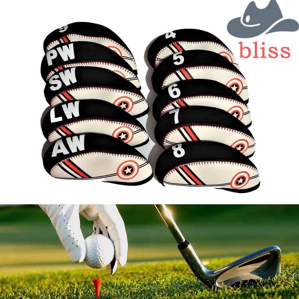 BLISS Golf Iron Headcover พร้อมจํานวนออกแบบ Wedge COVER ทนทาน 4 5 6 7 8 9 SW PW LW AW เสาเหล็ก 10 ชิ