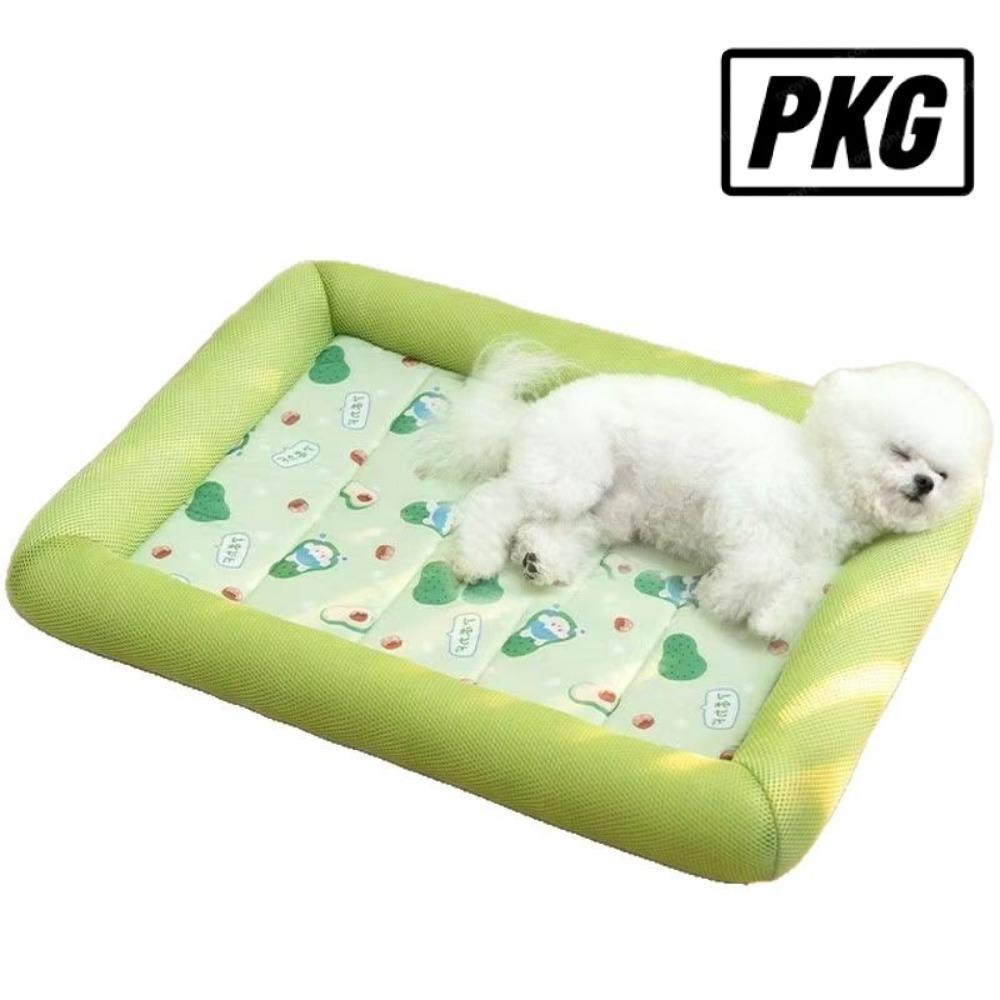 REPKG Cooling Puppy Bed,กันน้ํากันลื่นด้านล่างอุปกรณ์สุนัขฤดูร้อน,Breathable Square Mat Cat Bed Cush