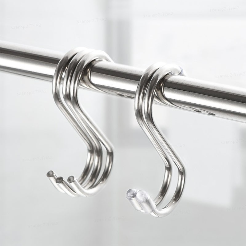 5x สแตนเลส S-Shape Hook S แขวนบ้านครัวแขวนเครื่องมือห้องนอน Multi-function Railing Clasp ผู้ถือตะขอ 