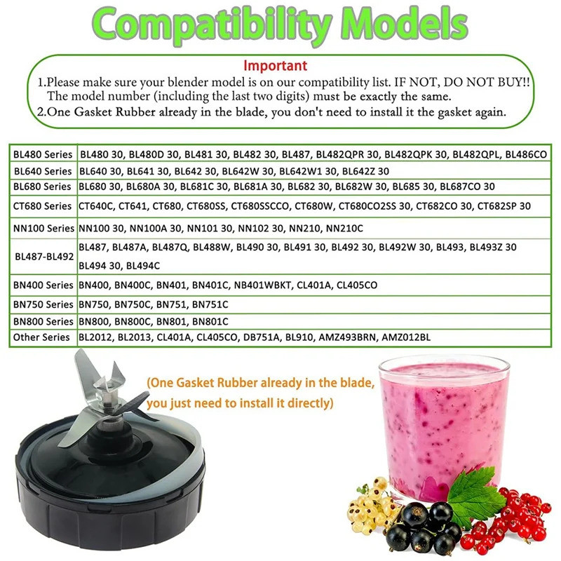 N98R Ninja Blender อะไหล่ 7 Fins Ninja Blender สําหรับ BL480-30 BL482-30 BL490-30 BL682-30