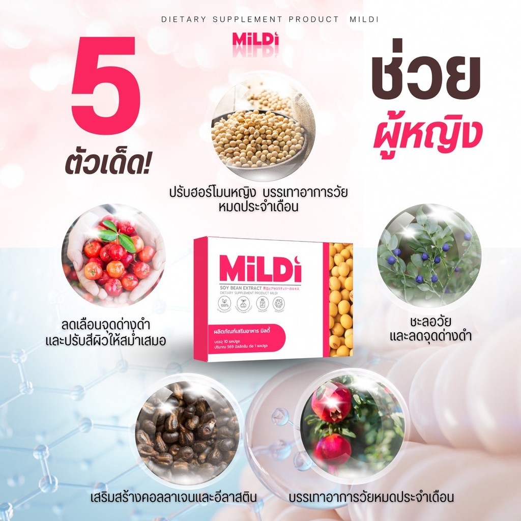 [ ของแท้ร้านบริษัท ] 1 แถม 1 MILDI มิลดี้ ช่วยยกกระชับ น้องสาวกระชับ ลดตกขาว เพิ่มขนาดหน้าอก