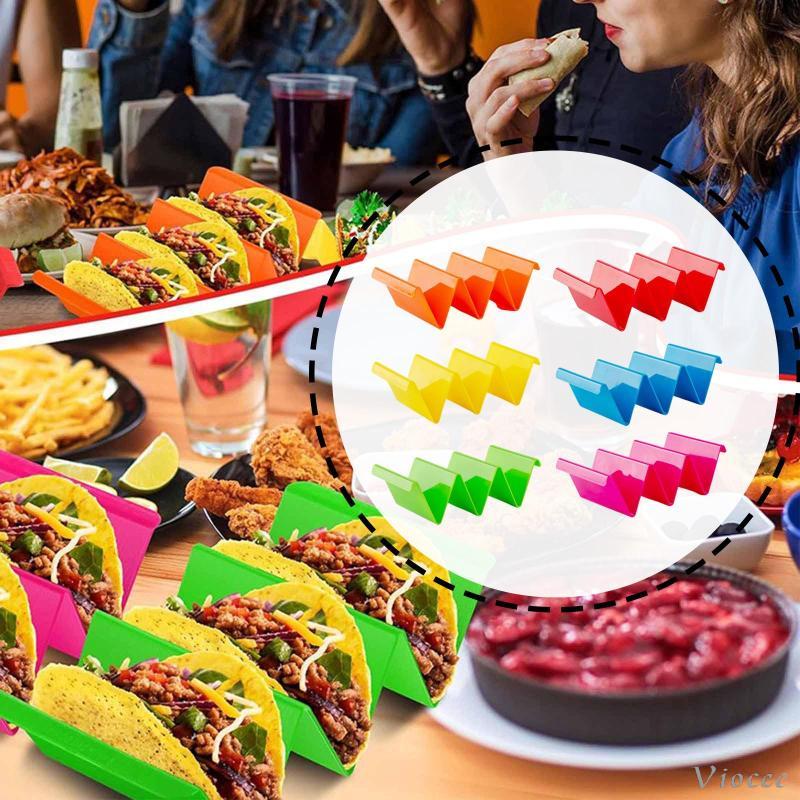 [Viocee] Mexican Taco Holder Stand Food Display Stand Compact Multipurpose Roll Food Rack Taco Rack 