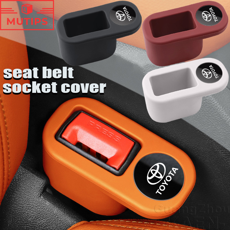 Toyota เข็มขัดนิรภัยรถยนต์ ตัวป้องกันซ็อกเก็ต ซิลิโคน Seat Belt ป้องกันรอยขีดข่วน Cover ตกแต่งภายในรถยนต์ Fortuner Camry Hilux Revo Yaris ATIV Yaris Cross Veloz Prius Innova Hiace