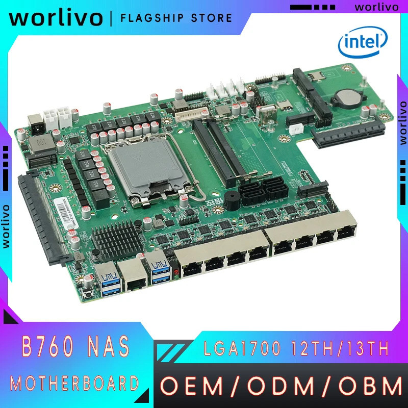 B760 Lga 1700 Cpu อุปกรณ์ 2 * Ddr5 Sodimm 8 * Intel I226 Pcie16X 4X Intel Gen 12/13Th อุตสาหกรรม Fir
