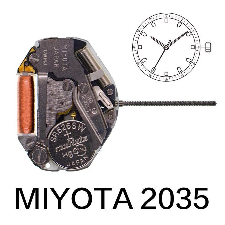 นาฬิกาเคลื่อนไหว MIYOTA 2035 original calendarless e 手表机 MIYOTA 美优达2035装无爱电子机.bx10.19