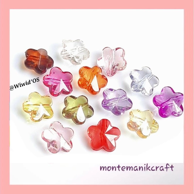 BEADS (13 ชิ้น) 12 MM MONTEMAILNIK CRAFT FLOWER BEADS
