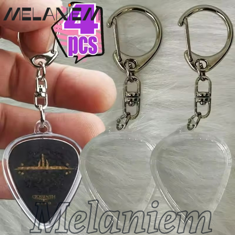 ไอเดียของขวัญดนตรี | พวงกุญแจเก็บปิ๊กใสสําหรับอุปกรณ์กีตาร์จี้พลาสติกกันน้ําพร้อมฝาปิดอัลบั้มที่ปรับแต่งได้น้ําหนักเบา3.5ซม