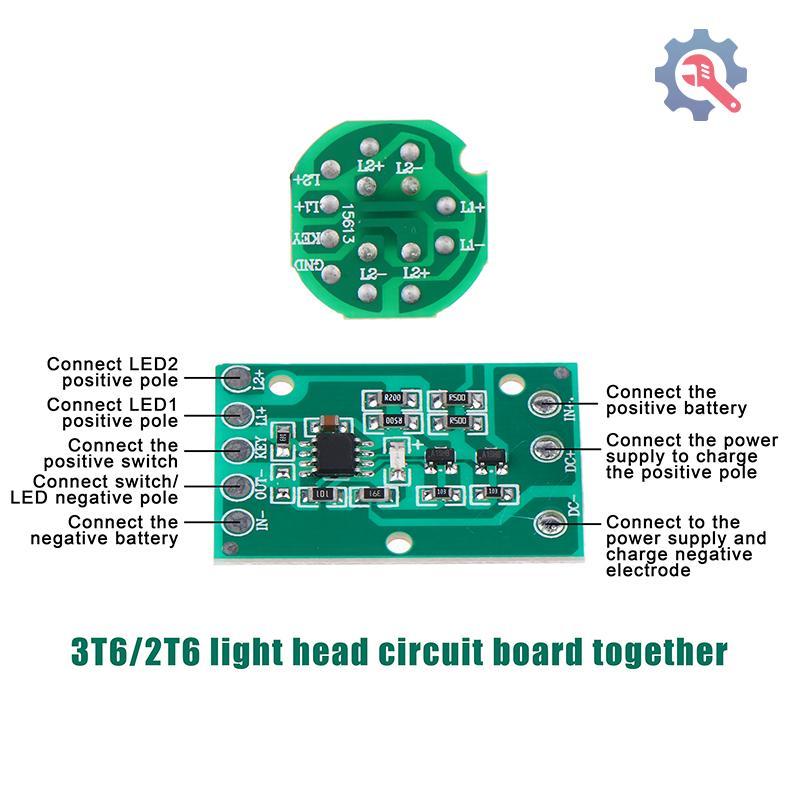 [GEX] HZ-8813 T6/U2/L2 Glare Light Control Circuit Board ไฟฉาย Driver Board 3 ฟังก์ชั่น 5 ฟังก์ชั่นเ