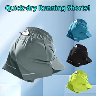 กางเกงขาสั้นผู้ชายสำหรับวิ่ง ขนาด M-5XL เหมาะสำหรับมาราธอนแล…