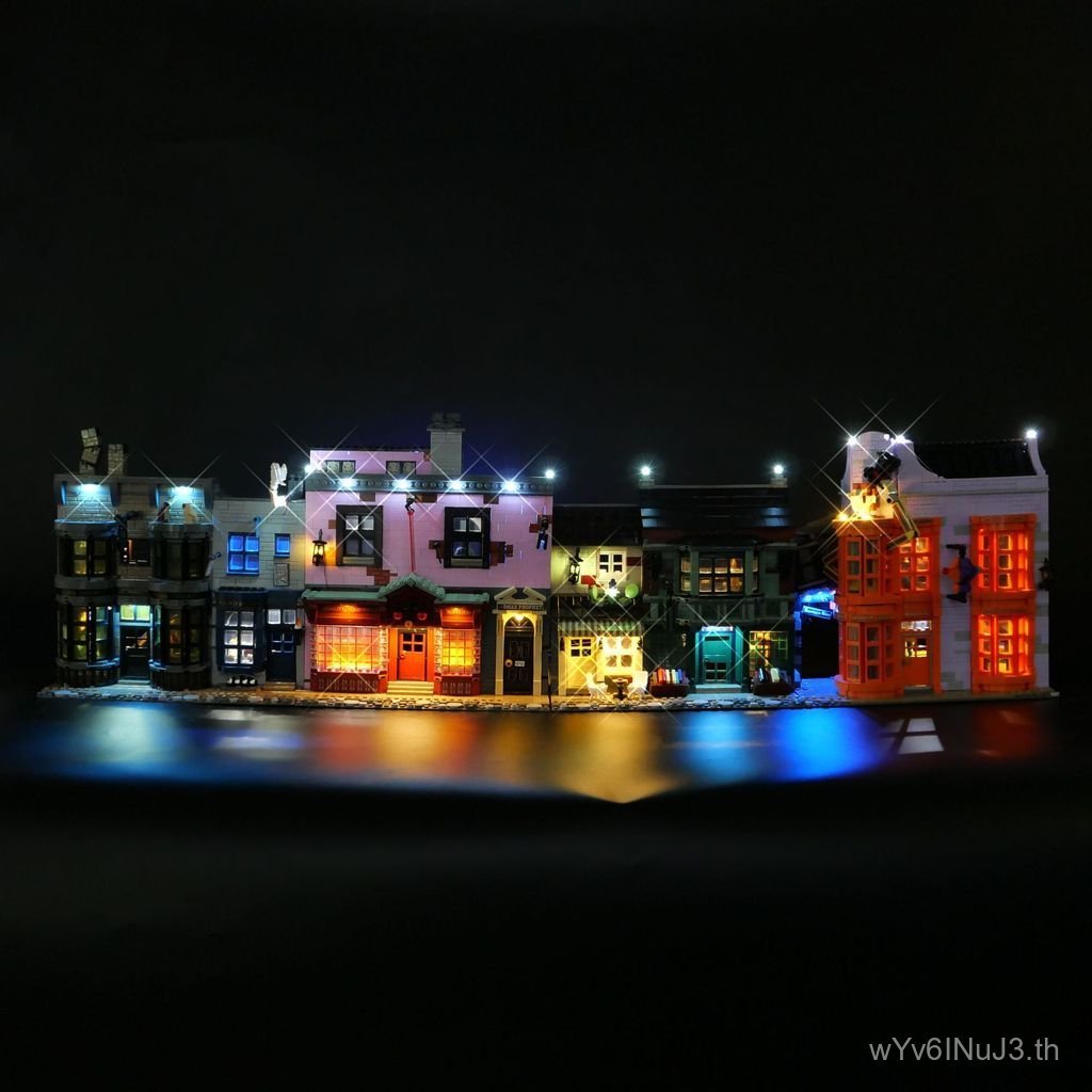 DIY Building Block Lighting ใช้งานร่วมกับ Lego 75978 Harry Potter Diagonal Alley รีโมทคอนโทรลชุดไฟ L
