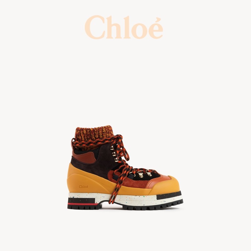 [ประชุมของขวัญปีกลาง] Chloe NIKIE Ankle Lace-Up Hiking Boots Short Boots