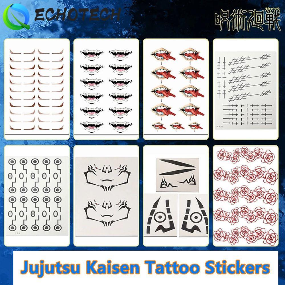 ECHOTECH temporary tattoo ลายเสื้อ Jujutsu Kaisen Yuji Itadori และ Toge Inumaki สำหรับปาร์ตี้