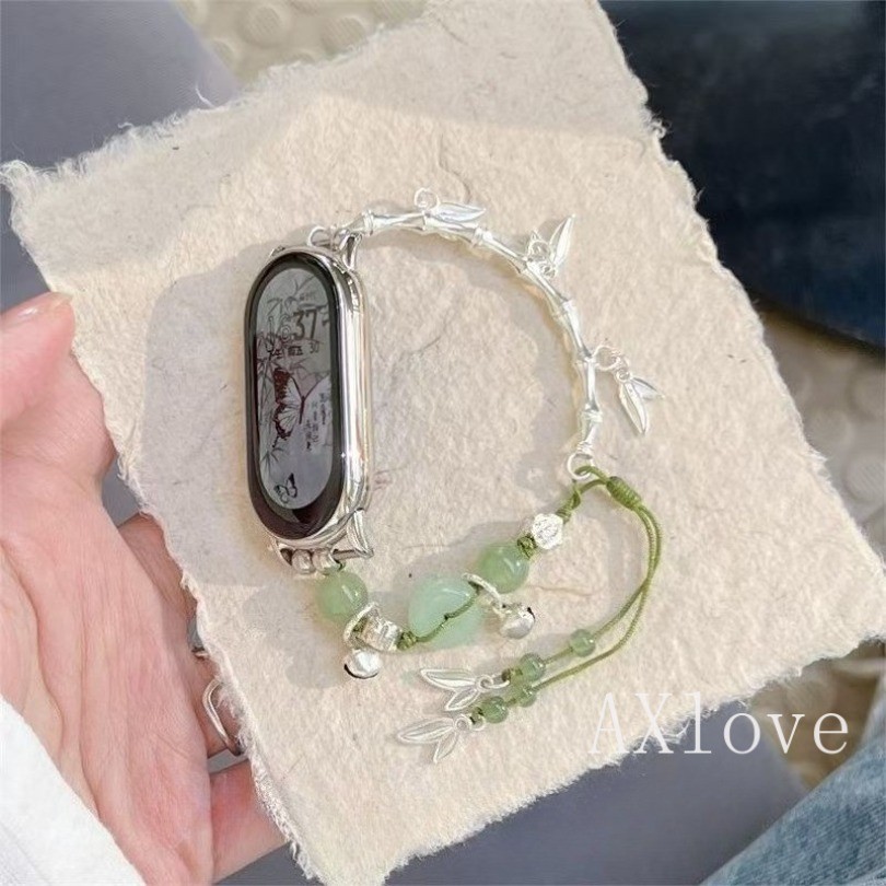 ไม้ไผ่ Joint Beade สําหรับ Xiaomi Mi Band 11 10 9 8 Pro 7 6 5 4 3 สายรัดข้อมือแฟชั่นสําหรับ Redmi Watch 6 5 4 สร้อยข้อมือปรับ