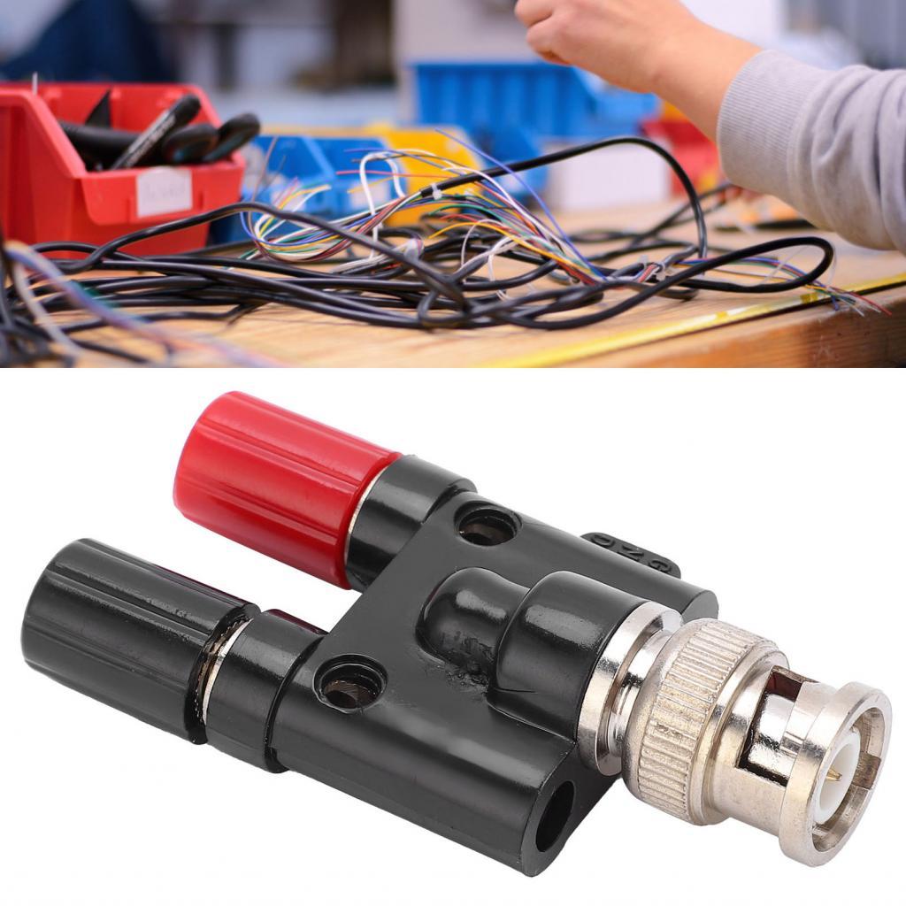 BNC ชายถึง 4 มม.ทดสอบไฟฟ้าชิ้นส่วนทองเหลืองด้านใน Core คู่เชื่อมต่อคอลัมน์สำหรับสายสามารถใส่เชื่อมต่