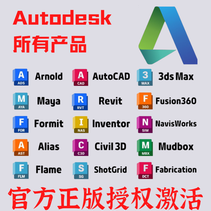 Autodesk 全家桶 autocad revit maya 3dsmax ฟิวชั่น360正版