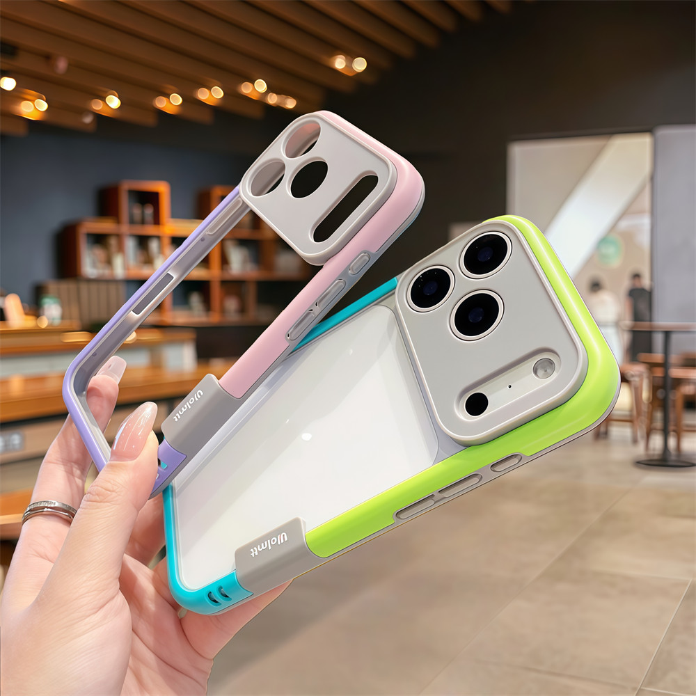 Simple TPU + PC border เคสโทรศัพท์สําหรับ iPhone 17 Pro Max 12 13 14 15 16 PRO MAX 15 16 plus Hollow ลื่น anti-fall โทรศัพท์มือถือปลอกกันกระแทก