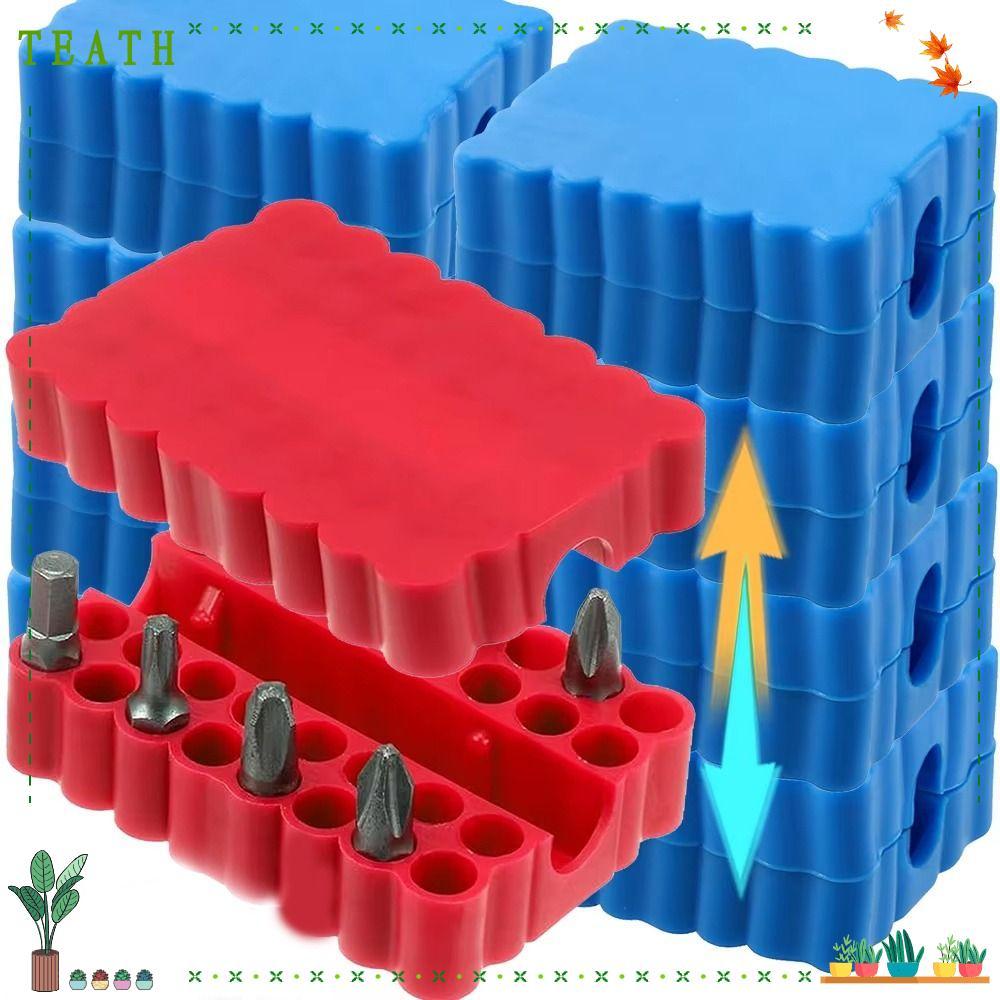 ที่วาง Bit TEATH, PVC ความยืดหยุ่นสูง Hex Shank Organizer, ทนทาน 32 หลุม Bit Storage Strip Tool Stor