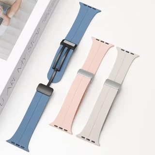กระจกนิรภัย PC Cover Case สายรัดซิลิโคน for IWatch Apple Watch Series 11 10 9 8 7 6 5 4 SE 3 2 46มม 45 44 42 41 40 38มม