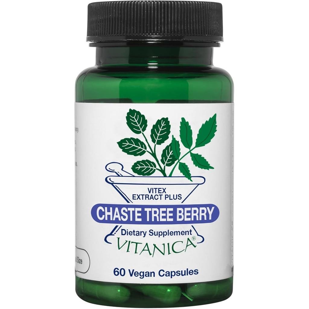 Vitanica, Chaste Tree Berry, Vitex Extract Plus, มังสวิรัติ, 60 แคปซูล