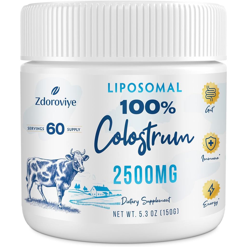 Liposomal Bovine Colostrum Powder อาหารเสริม 2500 มก. ดูดซึมสูงกว่า Bovine Colostrum ปกติ (60 เสิร์ฟ