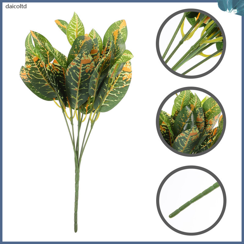 เช่นในร่มประดิษฐ์ตกแต่ง Hosta พืชดอกไม้ Greenery Bundle สีส้ม daicoltd