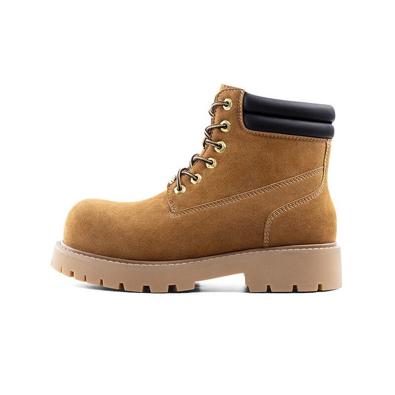 MRA ยี่ห้อ high top derby รองเท้าผู้ชาย 2025 ใหม่ฤดูหนาว retro รองเท้าสีเหลืองขนาดใหญ่หนา sole High head workwear รองเท้า