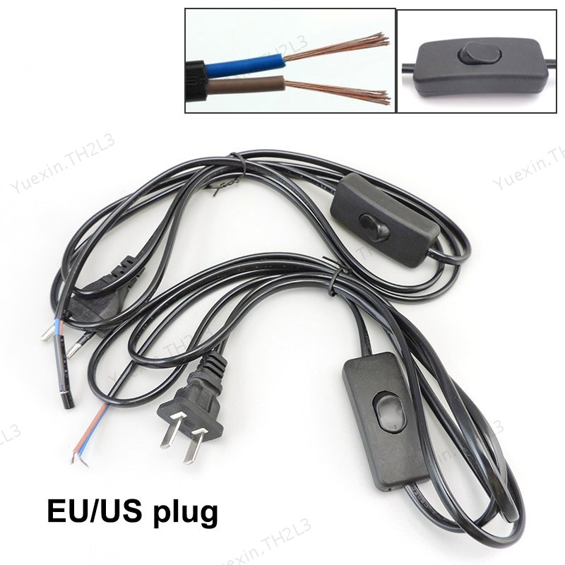 303 สวิทช์เปิด/ปิดแหล่งจ่ายไฟ AC ออนไลน์ EU Extension connector สายไฟไฟฟ้าสายไฟสําหรับ LED เดสก์ท็อป