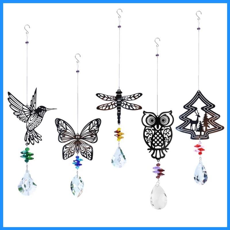 Luk Crystal Garden Suncatcher สําหรับผีเสื้อแขวนจี้ลมตีระฆัง Rainbow Pris