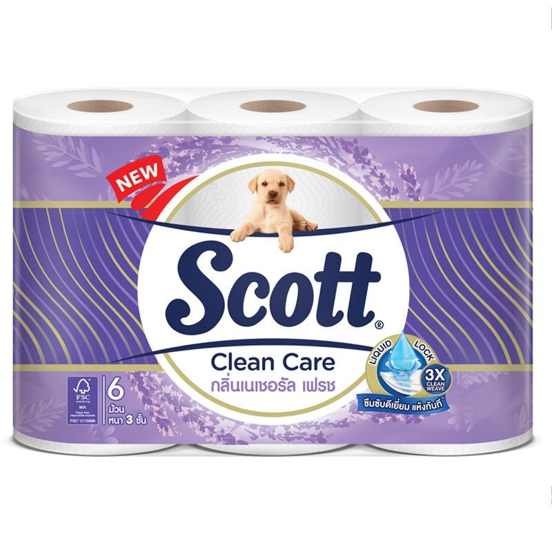 [ขายดี] สก๊อตต์ คลีนแคร์ กระดาษชำระกลิ่นเนเชอรัลเฟรช หนา 3ชั้น ขนาด 24 ม้วน SCOTT CLEAN CARE Natural Fresh 3Ply 24 Rolls