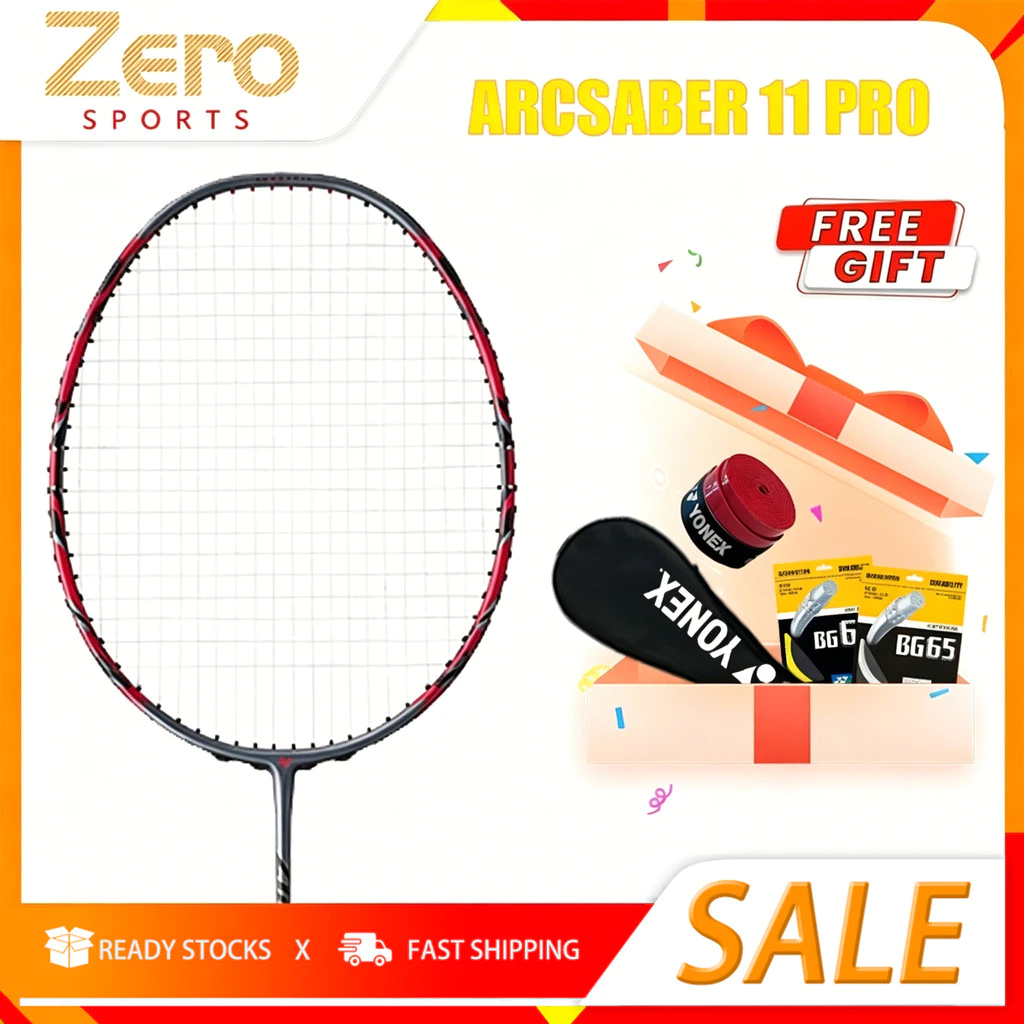 (Buy 1 get 3)ไม้แบดมินตัน ARCSABER 11 PRO แบดมินตันคาร์บอนไฟเบอร์แข่ง ไม้แบต ARC-11PRO Racket เดิม 4U 28 ปอนด์
