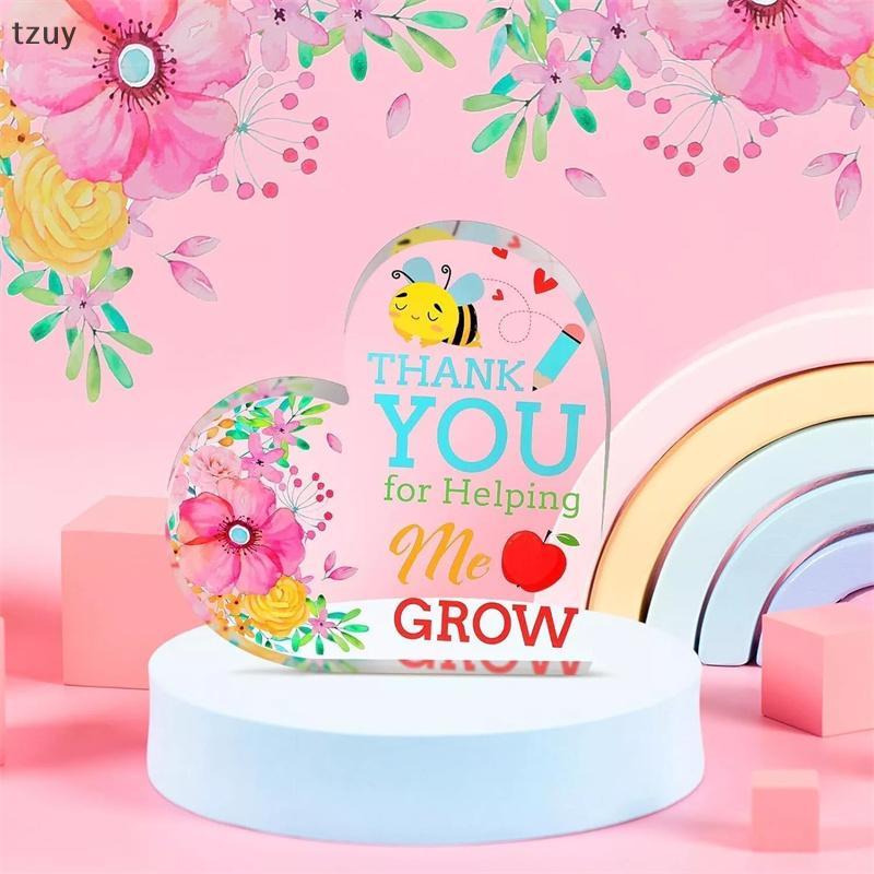 [tzuy] ครูที่ดีที่สุด Ever Heart Plaque - อะคริลิค Thank You Paperweight Gift