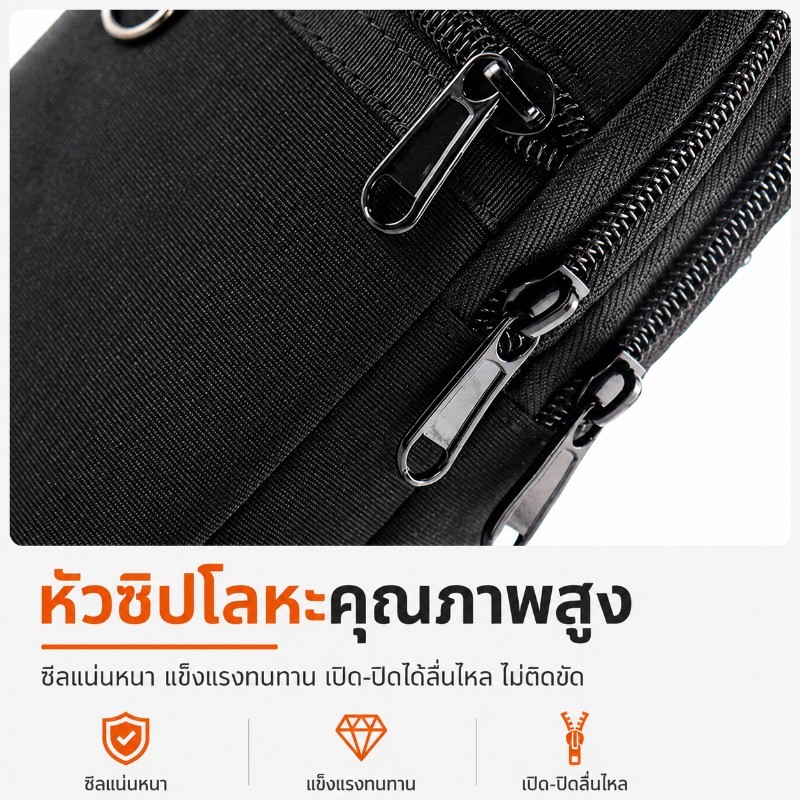 กระเป๋าเอวขนาดเล็ก มีซิปแยก 3 ช่อง รูปที่ 3