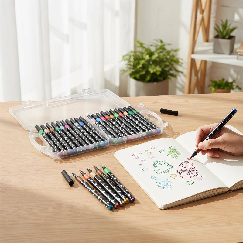 <Babynew> คุณภาพสูง 12/24 สี Glitter Metallic Markers สําหรับ Diverse Art Creations ลดราคา