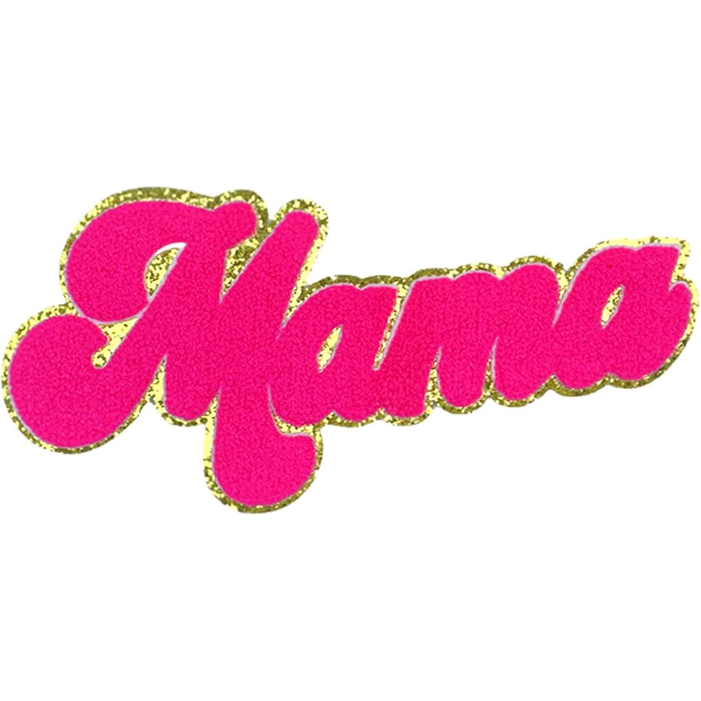 Glitter Mama Chenille Patch Mothers Day Patch Pink Mama Iron on Patch Mothers Day Decorative
