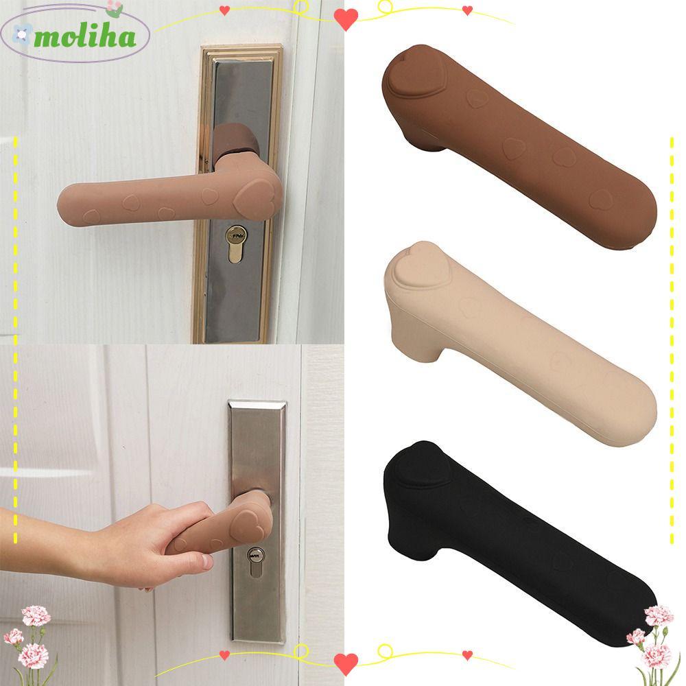 MOLIHA ฝาครอบมือจับประตู, ฝาครอบลูกบิดประตูป้องกันการชนกันกันลื่น, ซิลิโคนป้องกันไฟฟ้าสถิตย์เงียบแบบพกพาเด็กความปลอดภัย Doorknob Protector บ้าน
