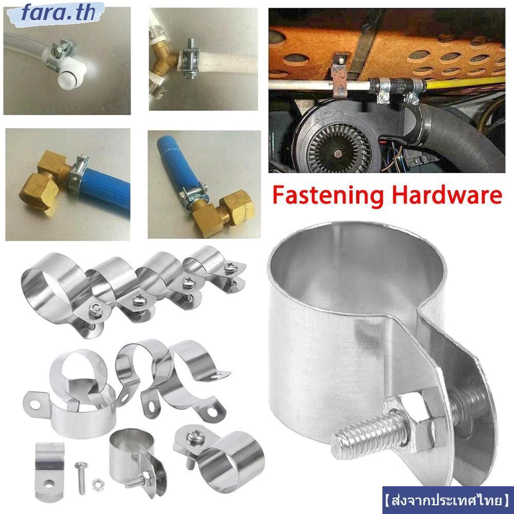 จัดส่งจากประเทศไทยFARA 1 ชิ้นท่อ Clamp, สกรูถั่วยึดฮาร์ดแวร์ Grounding คลิป, Dia 10 มม.-60 มม. 304 สแตนเลสสตีล Horseback ท่อหัวเข็มขัด