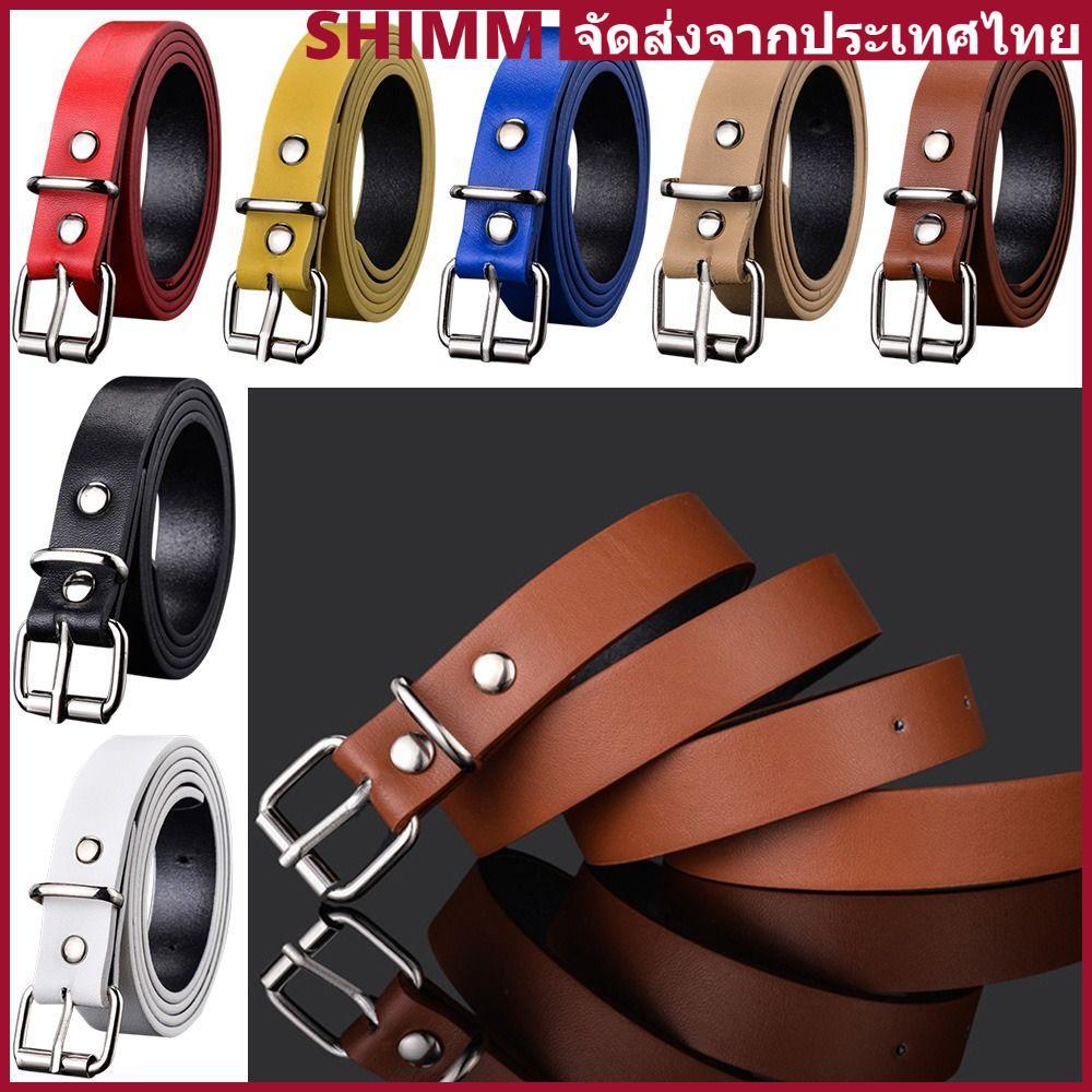 In Stock SHIMMERLUX เข็มขัดหนังเด็กชายหญิง Retro Vintage สายรัดเอวบาง