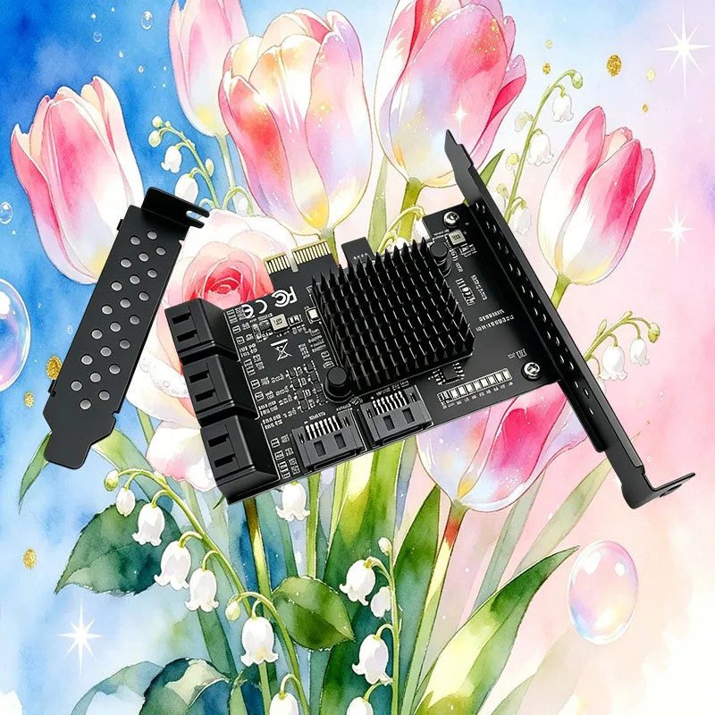 PCIE การ์ด PCI-E ถึง SATA3.0 อะแดปเตอร์ PCI Express X1 ถึง SATA 3 Controller บอร์ดขยาย 8 พอร์ต SATA 