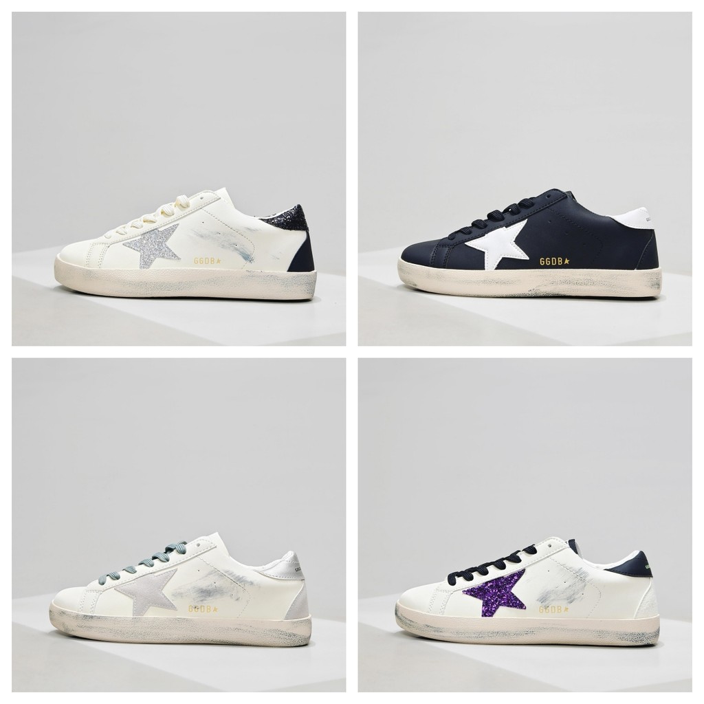 Golden Goose Super-Star รองเท้าผ้าใบรองเท้าลําลอง GGDB เหมาะสําหรับผู้ชายผู้หญิง