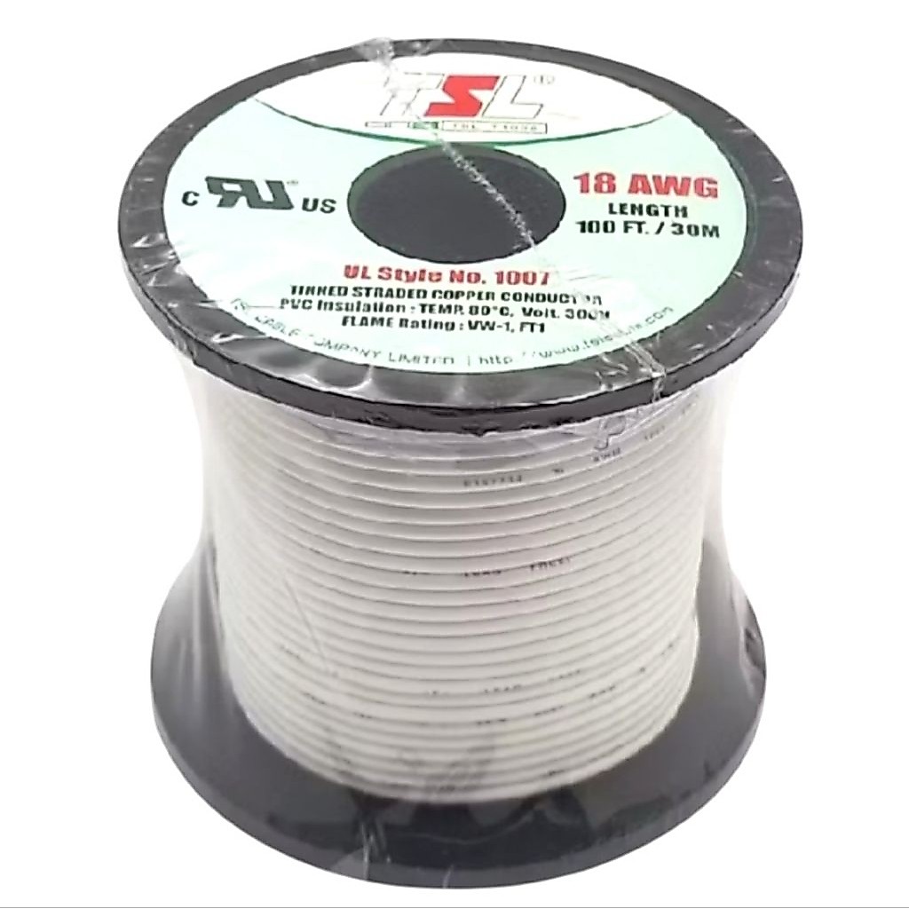 TSL สายไฟเดี่ยว แกนฝอย AWG 18 UL-1007 ยาว 30 ม.
