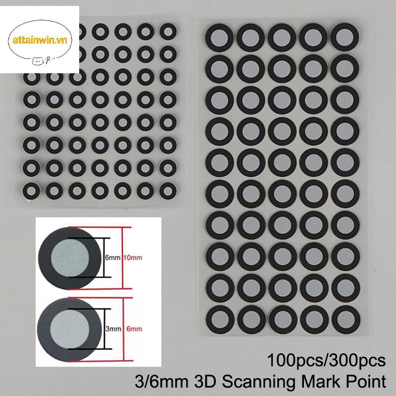 Attainwin 100/300pcs 3x6mm 6x10mm 3D Scanning Mark Point สําหรับ Creality CR-Scan Raptor/ Otter/ Fer