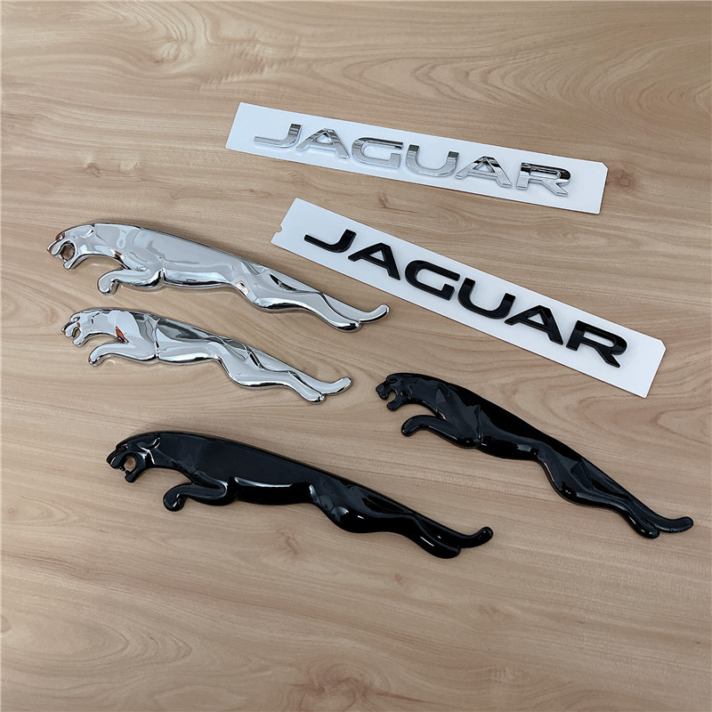 เหมาะสําหรับโลโก้รถ Jaguar XJL XFLXE FAPYEFTYPE โลโก้หางด้านหลังกล่องท้ายสีดําตัวอักษรโลโก้เสือดาว