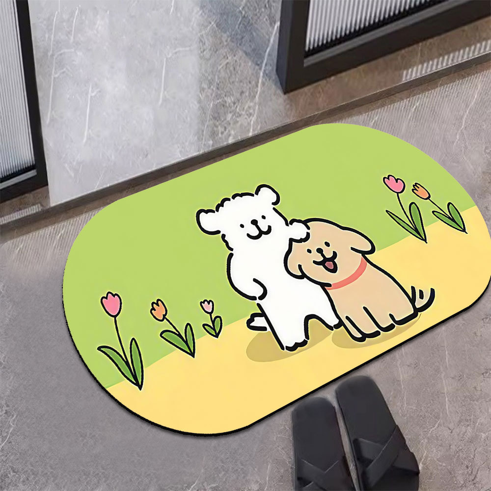 Fresh Line Puppy Bath Mat Super Absorbent Quick Dry Anti Slip Shower Floor Mat เสื่อห้องน้ํา