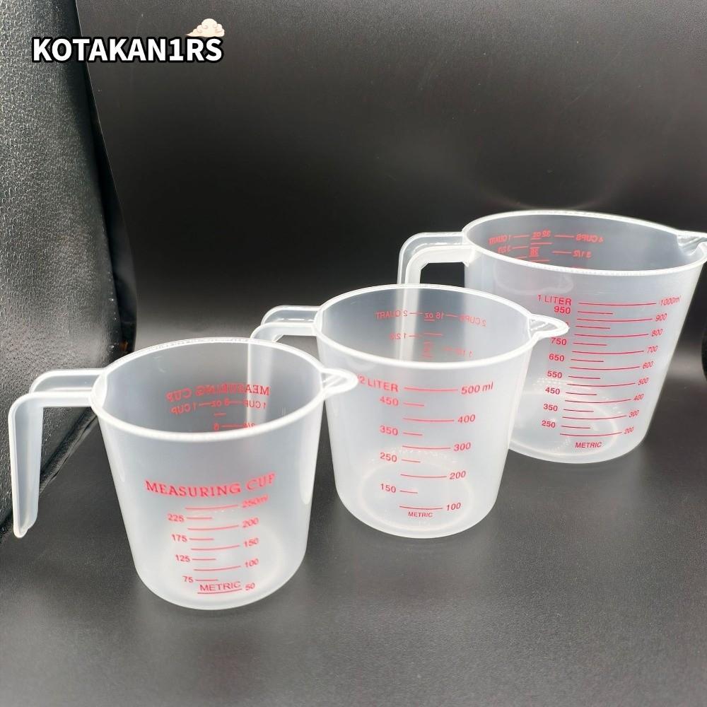 KOTAKAN1RS สําเร็จการศึกษาถ้วยตวง,พร้อม Spout ถ้วยตวงพลาสติก,เครื่องหมายจับออนซ์และ Ml ถ้วยสูตร Ingredient