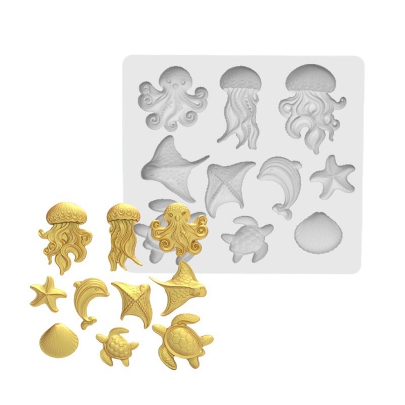 AMOONA Ocean Creature Cavity Tray for Fondant Candy Chocolate and Creative Use