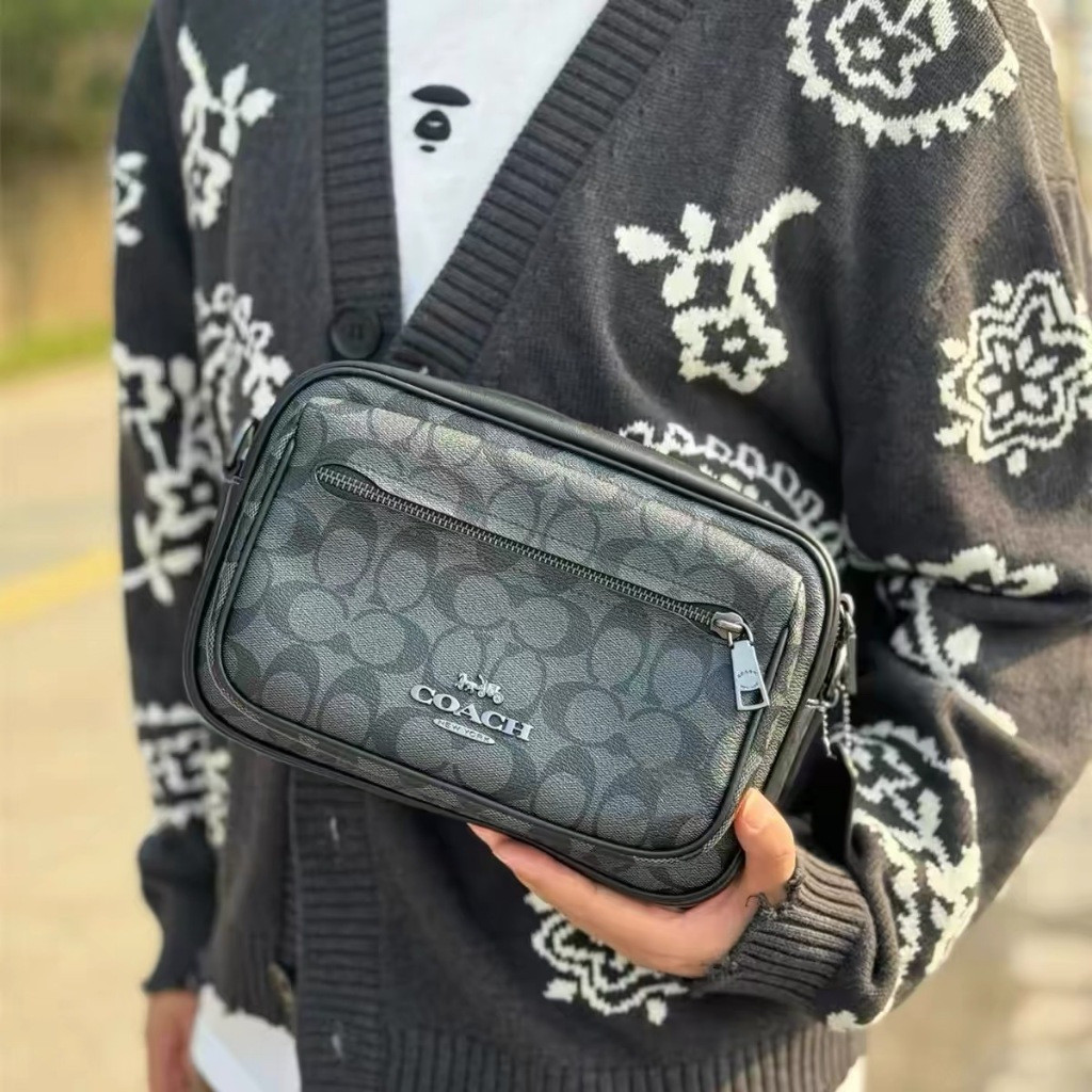 กระเป๋าผู้ชายสไตล์ใหม่ Elias Crossbody Presbyopic หนัง Messenger กระเป๋ากล้องผู้ชาย One-Shoulder Cro